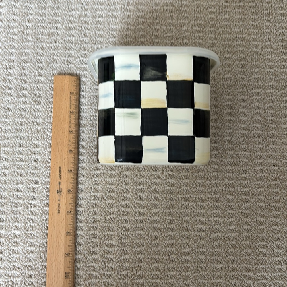 Mackenzie-Childs Courtly Check Enamel Deep Squarage Bowl – Small - Picture 3 of 5